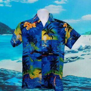 Rima Beachwear Mens Small Hawaiian Tropical Shirt  Mexico